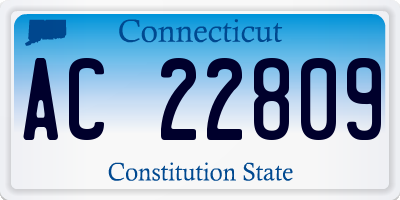 CT license plate AC22809