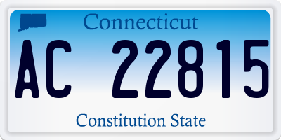 CT license plate AC22815