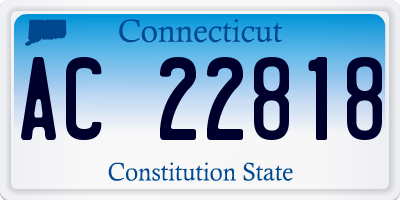 CT license plate AC22818