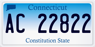 CT license plate AC22822