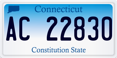 CT license plate AC22830
