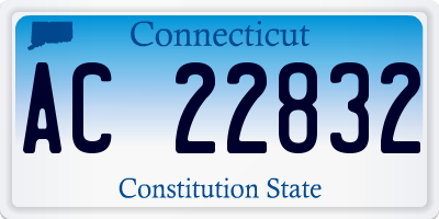 CT license plate AC22832