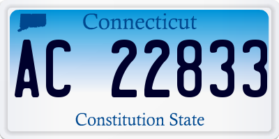 CT license plate AC22833