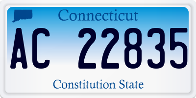CT license plate AC22835