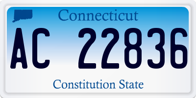 CT license plate AC22836