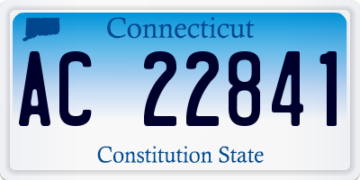 CT license plate AC22841