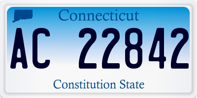 CT license plate AC22842