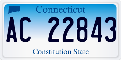 CT license plate AC22843