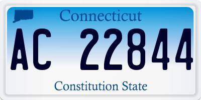 CT license plate AC22844