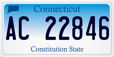 CT license plate AC22846