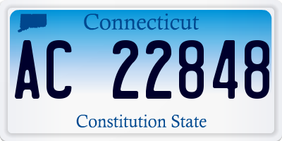 CT license plate AC22848