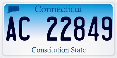 CT license plate AC22849