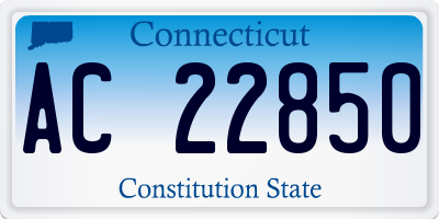 CT license plate AC22850