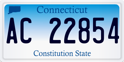 CT license plate AC22854