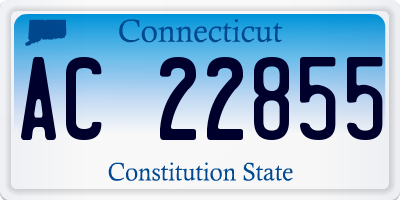 CT license plate AC22855