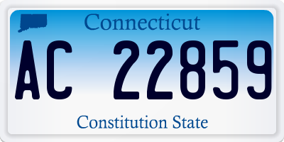CT license plate AC22859