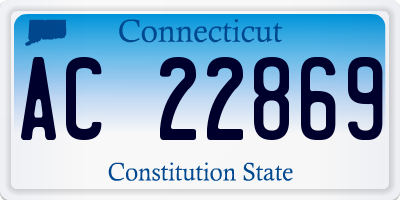 CT license plate AC22869