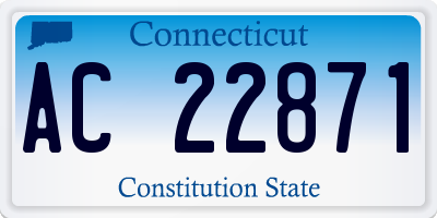 CT license plate AC22871