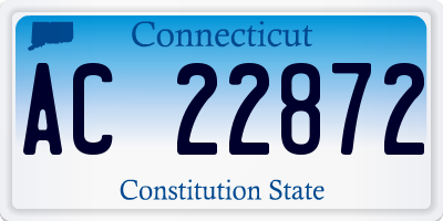 CT license plate AC22872