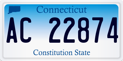 CT license plate AC22874