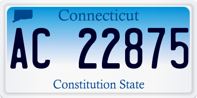 CT license plate AC22875