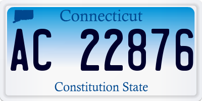 CT license plate AC22876
