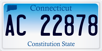 CT license plate AC22878