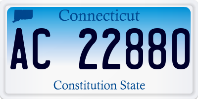 CT license plate AC22880