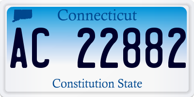 CT license plate AC22882