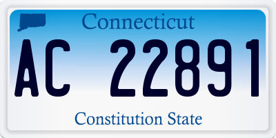 CT license plate AC22891