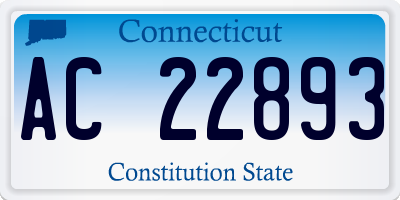 CT license plate AC22893