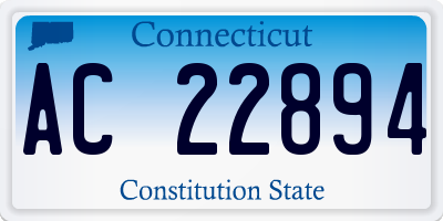 CT license plate AC22894