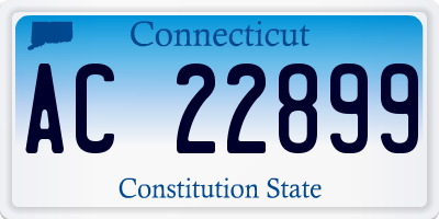 CT license plate AC22899