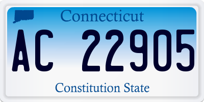 CT license plate AC22905