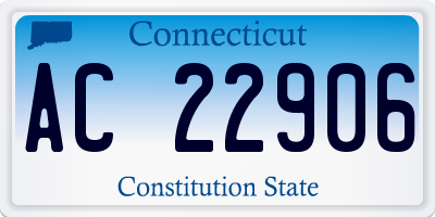 CT license plate AC22906