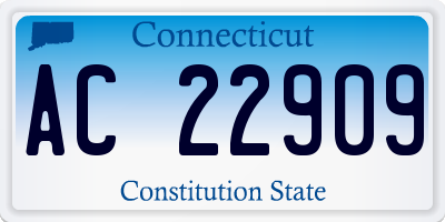 CT license plate AC22909