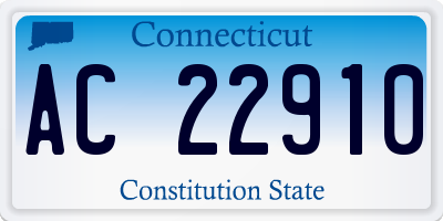 CT license plate AC22910