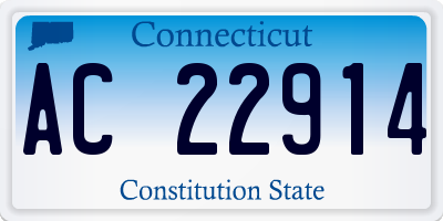 CT license plate AC22914