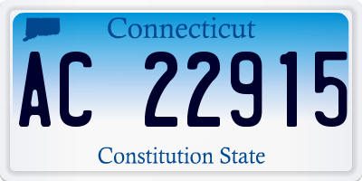 CT license plate AC22915