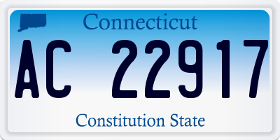 CT license plate AC22917