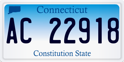 CT license plate AC22918