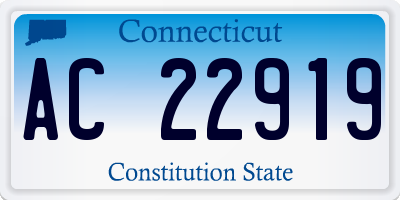 CT license plate AC22919