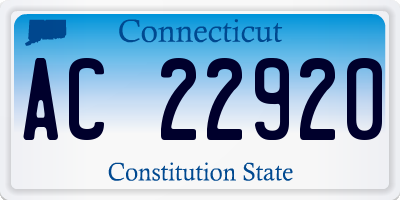 CT license plate AC22920