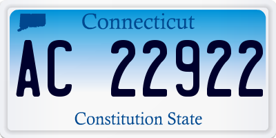 CT license plate AC22922