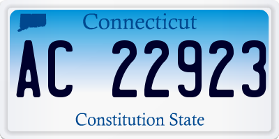 CT license plate AC22923
