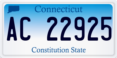 CT license plate AC22925