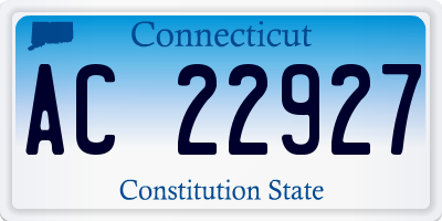 CT license plate AC22927