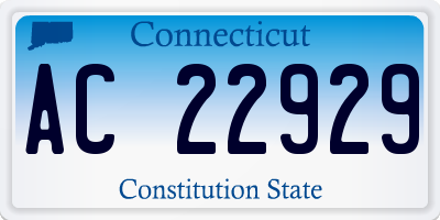 CT license plate AC22929