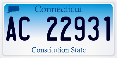 CT license plate AC22931