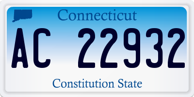 CT license plate AC22932